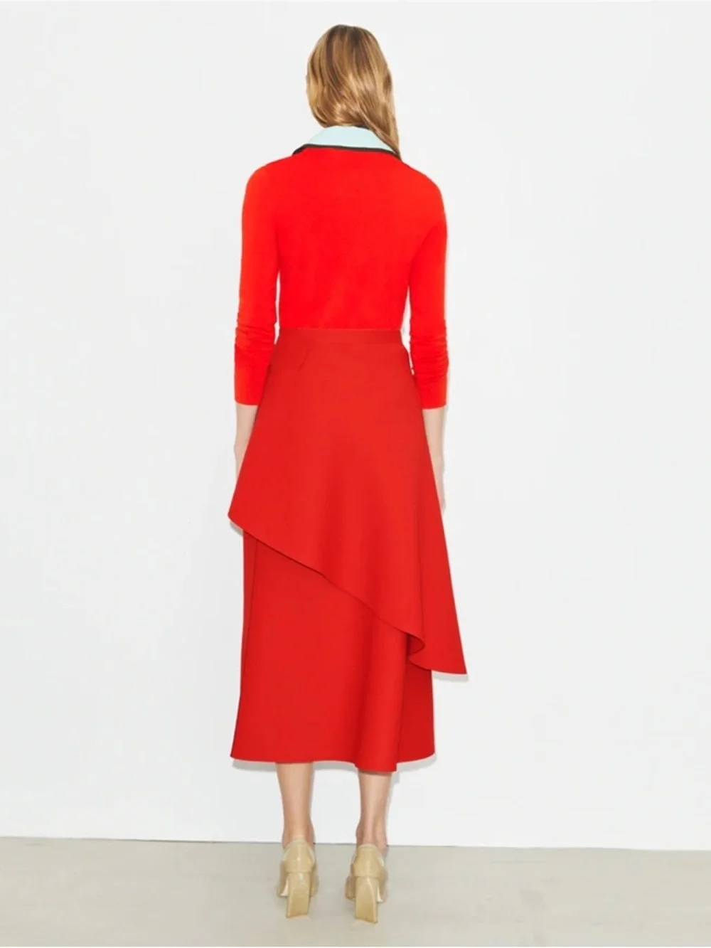 Tory Burch Crepe Asymmetrical Wrap Skirt